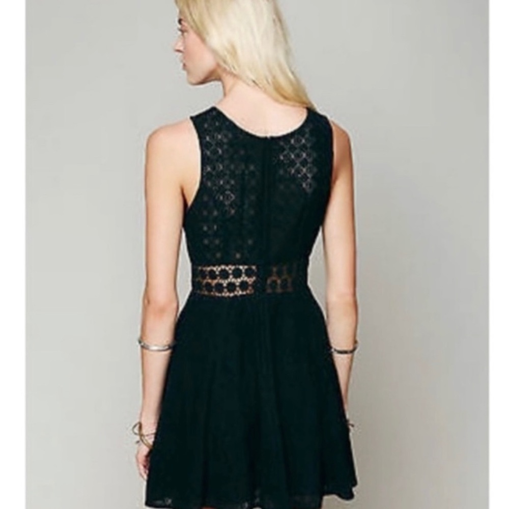 Free People Black Lace Crochet Daisy Dress - Picture 3 of 6